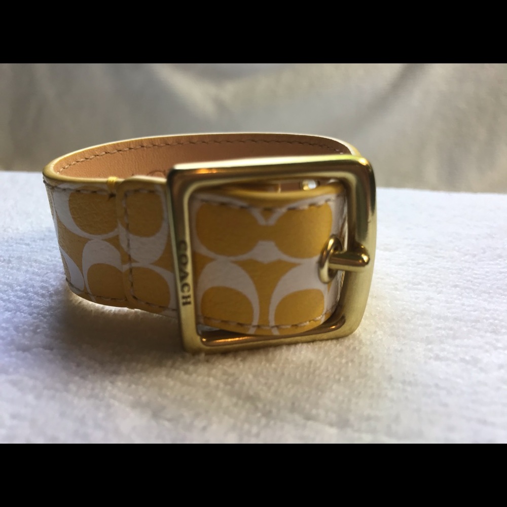 Coach Yellow Bracelet w/ Gold Buckle